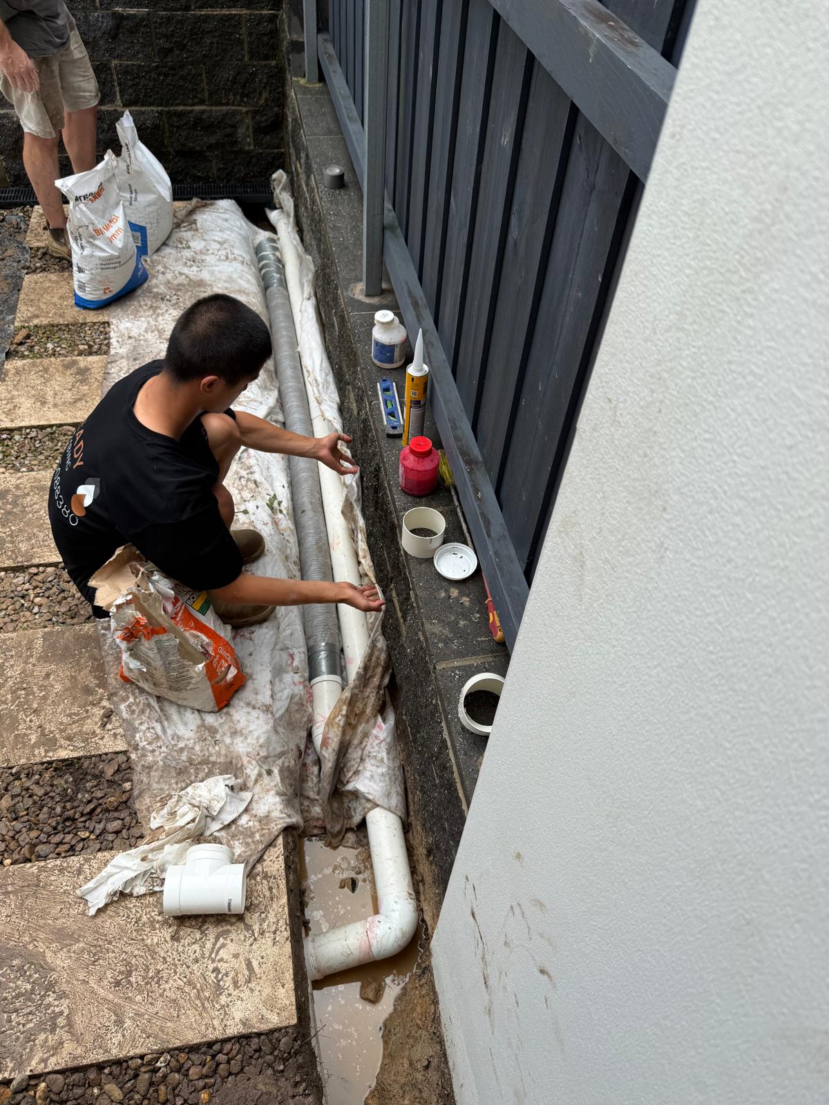 New PVC stormwater pipe installed by Ready Plumbing